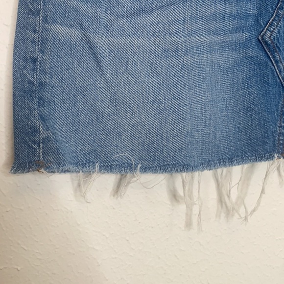 Madewell Women's Denim Mini Skirt Raw Hem 100% Cotton Pockets size 27 - Picture 3 of 7